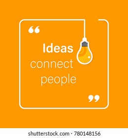 idea quote with light bulb with gears. concept of big ideas inspiration innovation, invention, effective thinking. text. outline. Vector for your design - stock vector