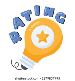Idea rating sticker in flat style 