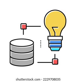 idea realization digital processing color icon vector. idea realization digital processing sign. isolated symbol illustration