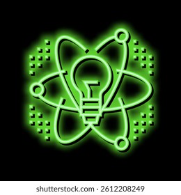 idea and realization neural network neon light sign vector. idea and realization neural network illustration