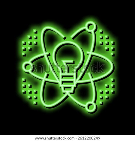 idea and realization neural network neon light sign vector. idea and realization neural network illustration