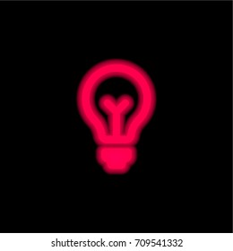 Idea red glowing neon ui ux icon. Glowing sign logo vector