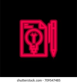 Idea red glowing neon ui ux icon. Glowing sign logo vector