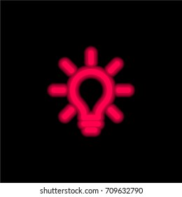 Idea red glowing neon ui ux icon. Glowing sign logo vector