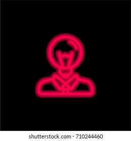 Idea red glowing neon ui ux icon. Glowing sign logo vector