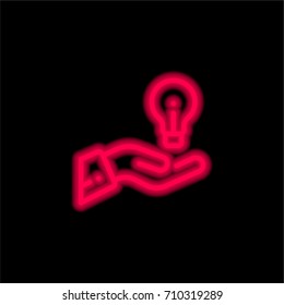 Idea red glowing neon ui ux icon. Glowing sign logo vector