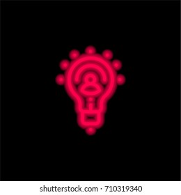 Idea red glowing neon ui ux icon. Glowing sign logo vector