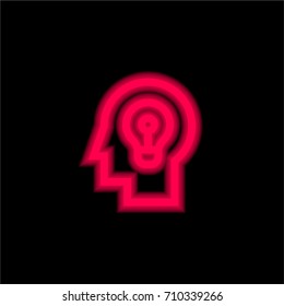 Idea red glowing neon ui ux icon. Glowing sign logo vector