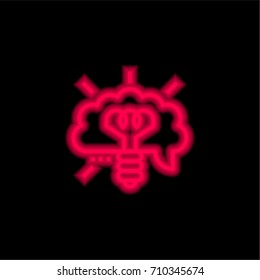 Idea red glowing neon ui ux icon. Glowing sign logo vector