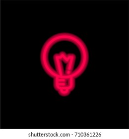 Idea red glowing neon ui ux icon. Glowing sign logo vector