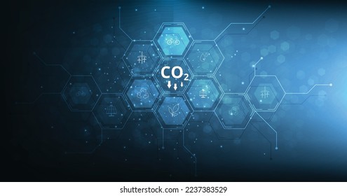 Idea of reduce CO2 emissions to limit global warming.Lower CO2 levels with sustainable development on renewable energy, planting tree and green energy to stop climate change.