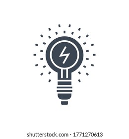 Idea Related Vector Glyph Icon. Isolated on White Background. Vector Illustration.