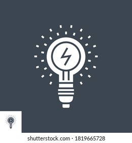 Icono De Glifo Vector Relacionado Con Idea. Aislado en fondo negro. Ilustración vectorial.