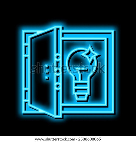 idea for resolve problem neon light sign vector. idea for resolve problem illustration