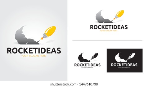 idea Rocket minimalist and creative logo set