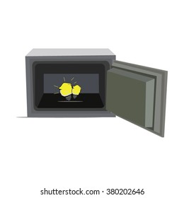 Idea In Safe. Business Concept Cartoon Illustration.