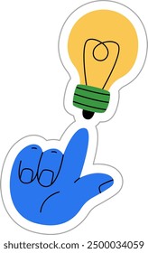 Idea School Sticker Vector Illustration