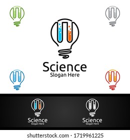 Idea Science and Research Lab Logo for Microbiology, Biotechnology, Chemistry, or Education Design Concept