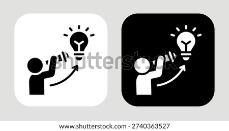 Idea Scope Icon In Black and White Glyph Style