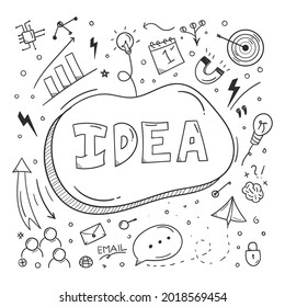 idea scribble doodle elements. business plan doodle concept. 
used for concept design isolated on white background