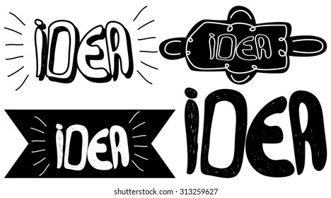 Idea scribble set isolated on white background.