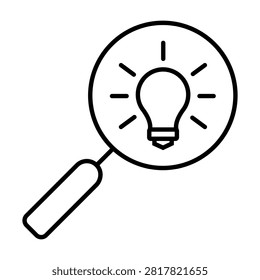 Idea search icon vector. Creative discovery illustration sign. Inspiration symbol. Innovation logo or mark.