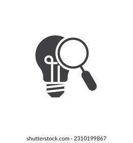 Icono de vector de búsqueda de Idea. signo plano relleno para concepto móvil y diseño web. Icono de glifo de lupa y lupa. Símbolo, ilustración del logotipo. Gráficos vectoriales