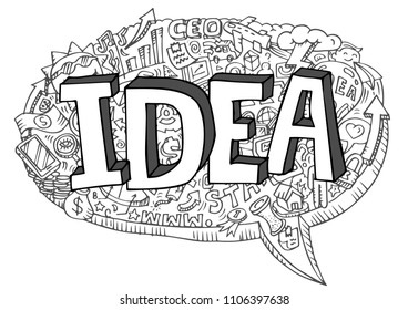 Idea set , Doodle style