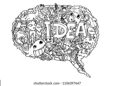 Idea set , Doodle style