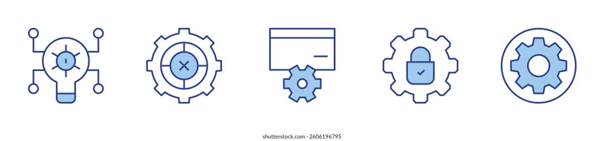 idea, setting, settings. Settings Icon vector illustration. Line Duotone style. Editable stroke.