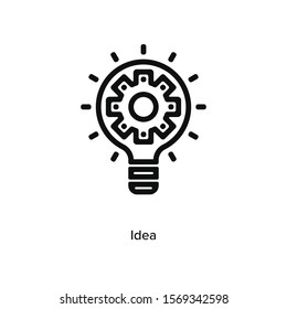 Idea settings icon vector illustration black linear on white background