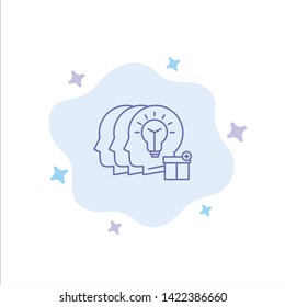 Idea, Share, Transfer, Staff Blue Icon on Abstract Cloud Background