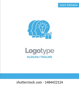 Idea, Share, Transfer, Staff Blue Solid Logo Template. Place for Tagline. Vector Icon Template background