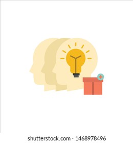Idea, Share, Transfer, Staff  Flat Color Icon. Vector icon banner Template. Vector Icon Template background