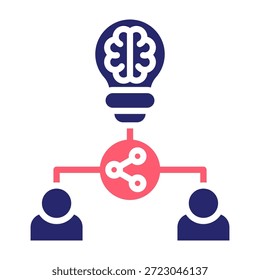 Icono de intercambio de ideas Color Relleno Estilo Ilustración vectorial