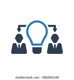 icono de compartir idea símbolo de equipo creativo plan de colaboración vector hombre de negocios 