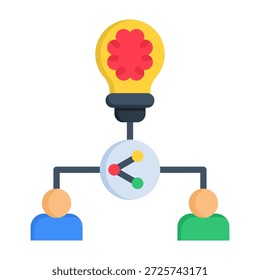 Icono de intercambio de ideas Ilustración vectorial de estilo plano