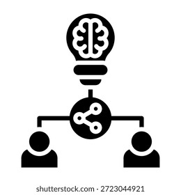 Icono de intercambio de ideas Estilo de glifo Ilustración vectorial