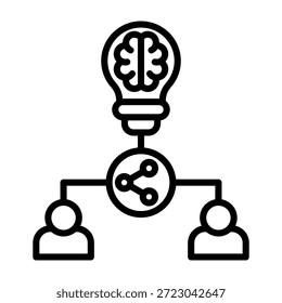 Ilustración vectorial de estilo de línea de icono de intercambio de ideas