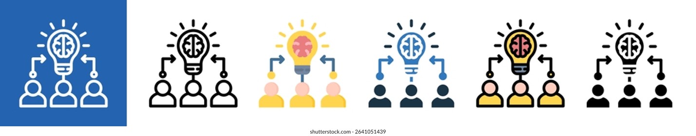 Idea Sharing multiple icon style vector illustration
