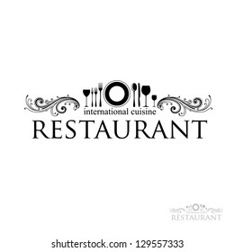 idea for a sign - restaurant - International cuisine. vector