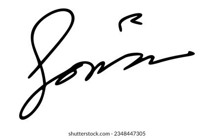 Idea Signature Starting Letter S for Document. Vector with Transparent Background.