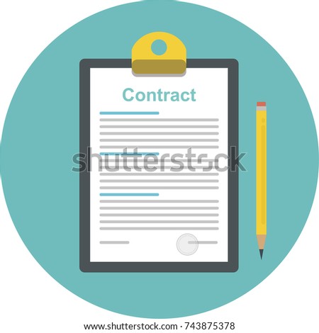 The idea of signing a contract. Vector illustration signing of contract in a flat style isolated on background.