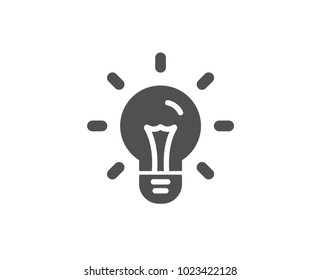 Idea simple icon. Light bulb sign. Copywriting symbol. Quality design elements. Classic style. Vector