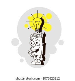 The idea a smart idea. The concept of graphic design. Bulb.