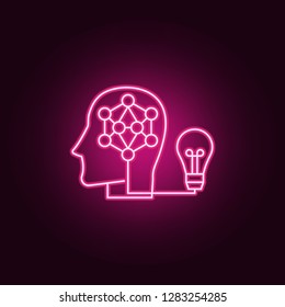 idea smart human brain icon. Elements of artificial in neon style icons. Simple icon for websites, web design, mobile app, info graphics