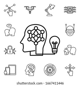Idea smart human brain icon. Detailed set of artifical icons. Premium quality graphic design. One of the collection icons for websites, web design, mobile app