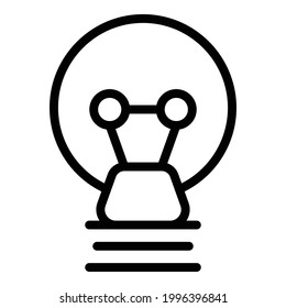 Idea smart lightbulb icon. Outline Idea smart lightbulb vector icon for web design isolated on white background