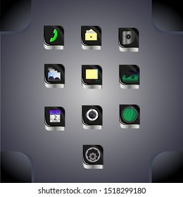 Idea for smartphone theme. Set of icons 