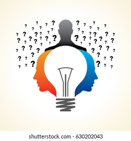  idea solution bulb human man head brain concept illustration art